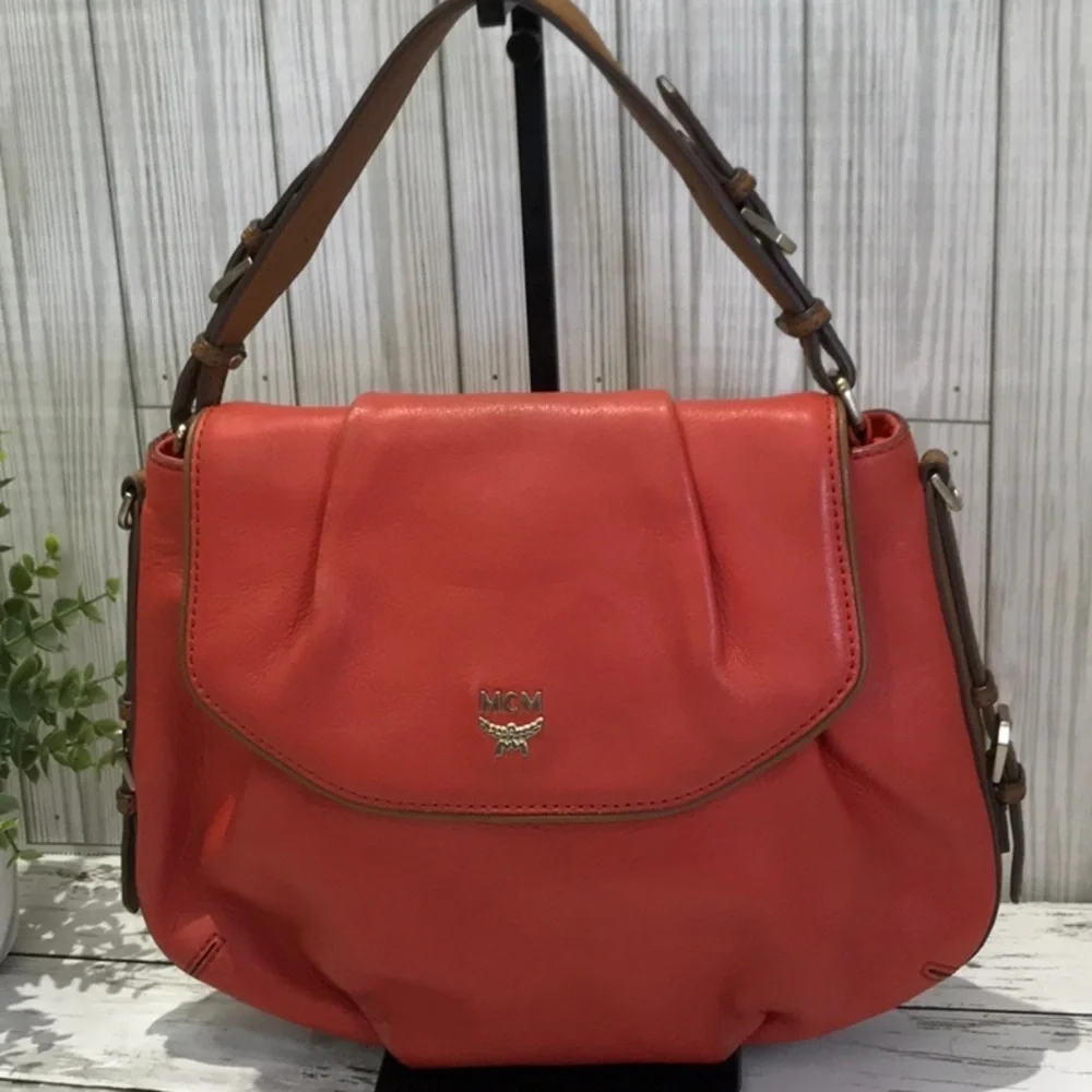 MCM Orange Leather Bag